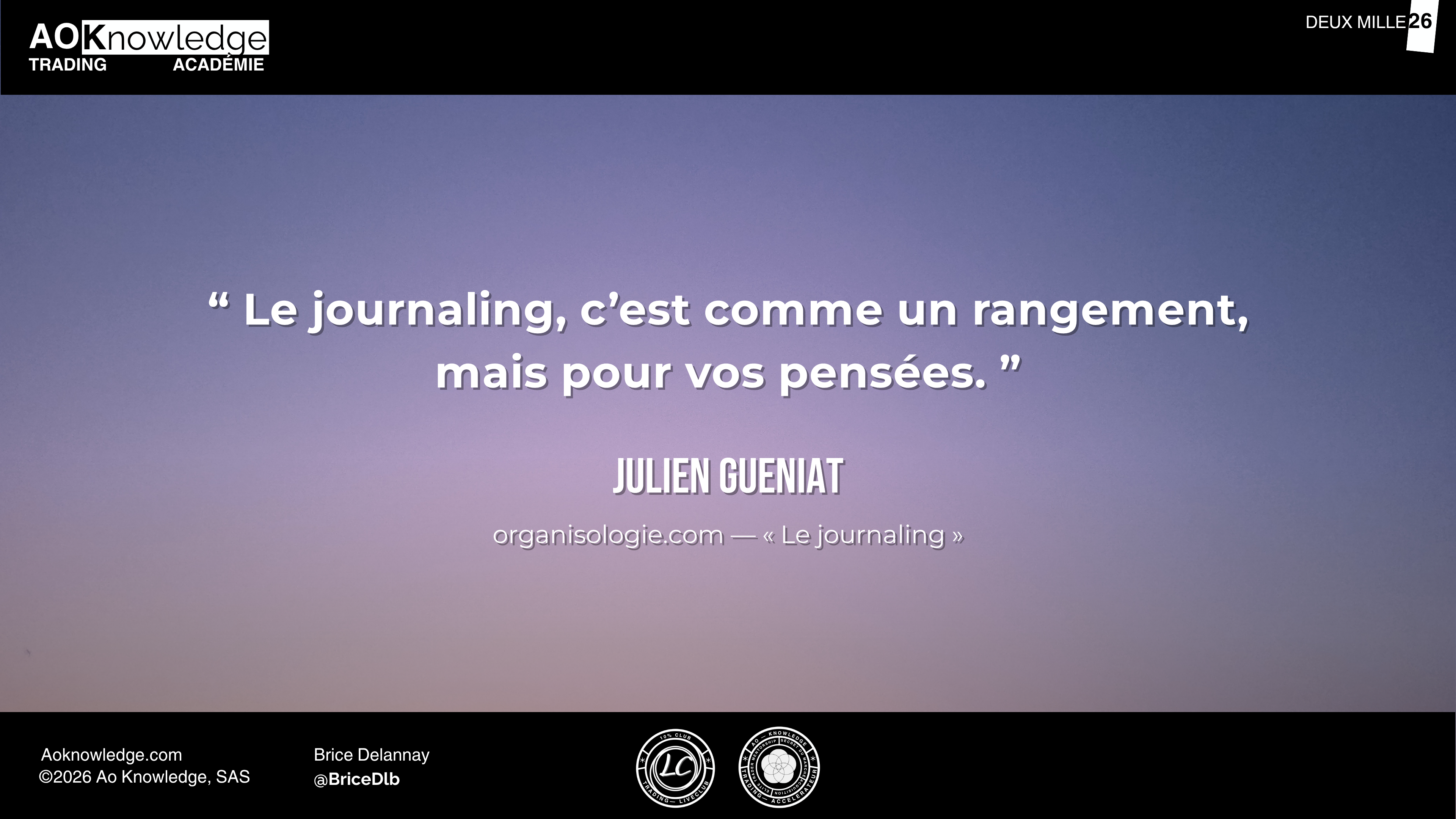 Le journaling, c'est comme un rangement, mais pour vos pensées — Julien Gueniat, Organisologie