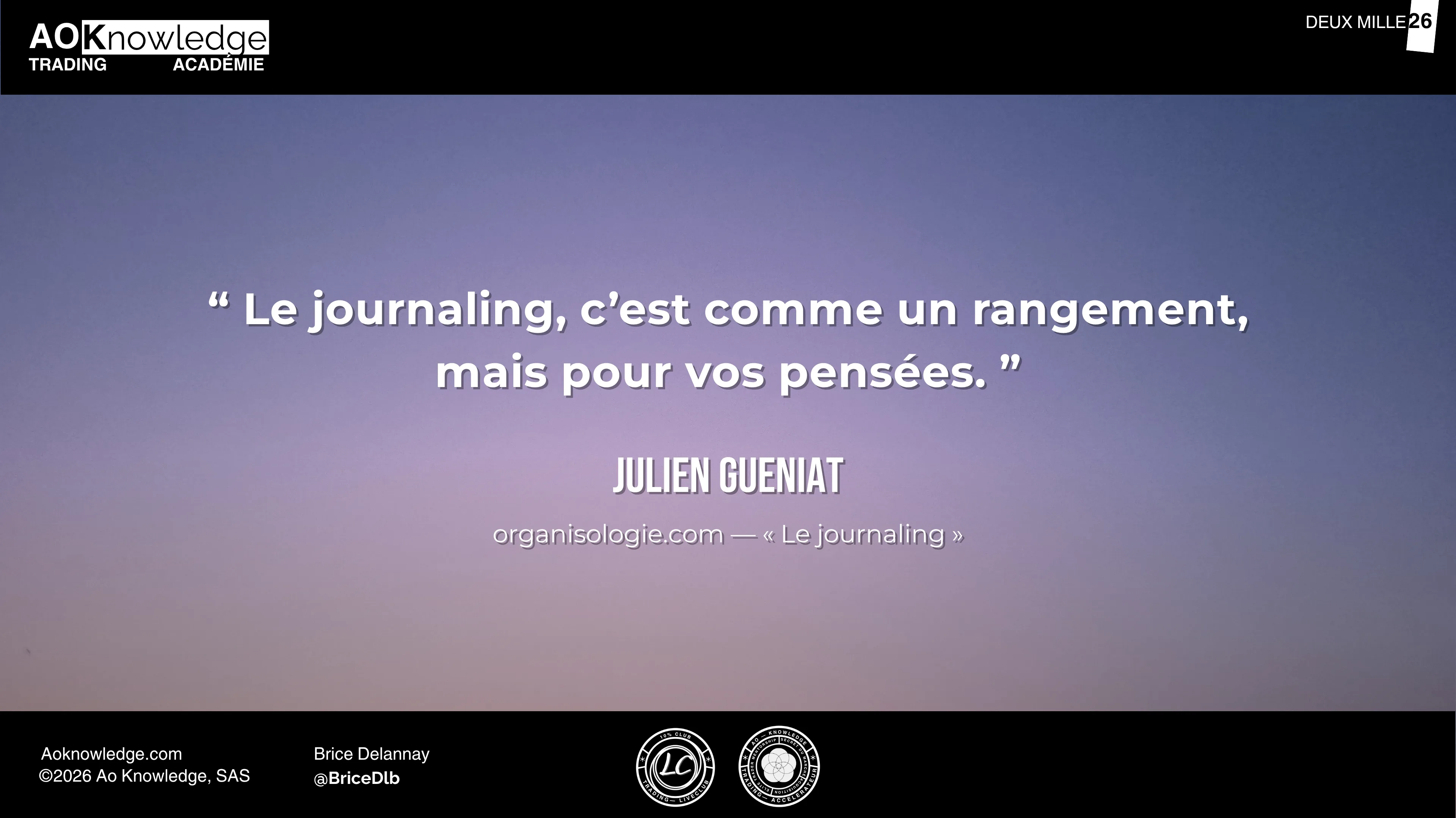 Le journaling, c'est comme un rangement, mais pour vos pensées — Julien Gueniat, Organisologie