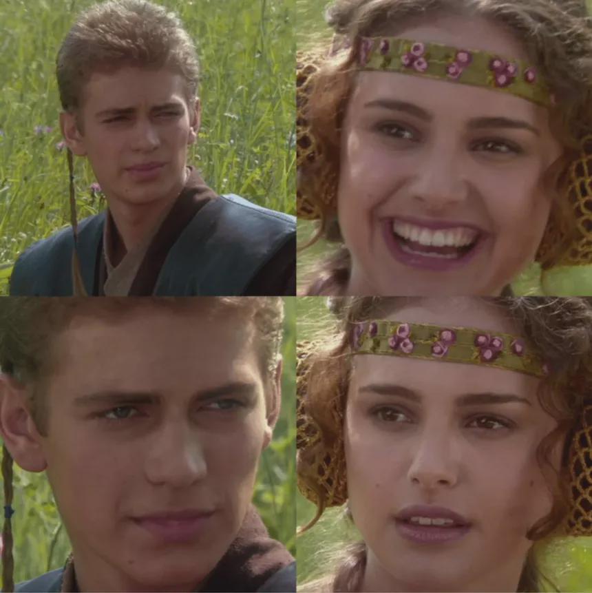 Mème Anakin et Padmé en quatre cases, le sourire qui se fige : le moment où l’on réalise que le spread change tout au résultat du trade