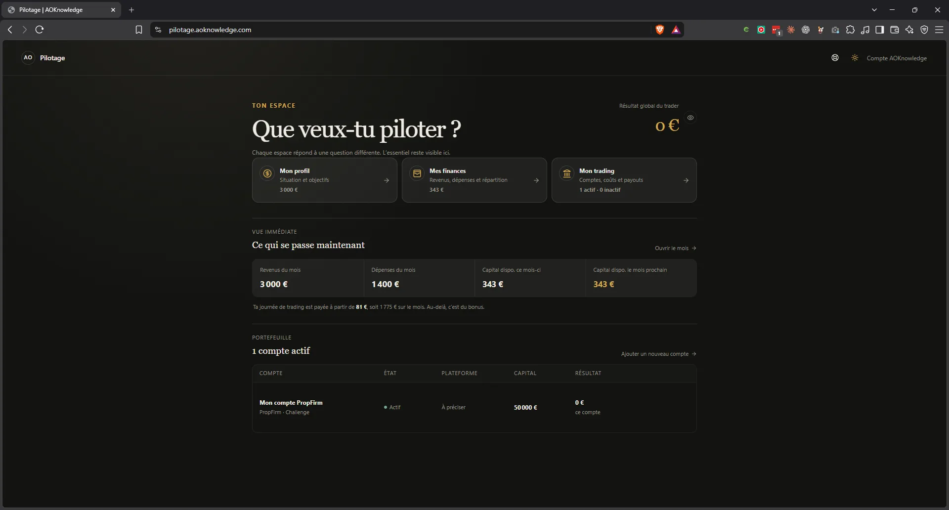 L'accueil de Pilotage : que veux-tu piloter ?