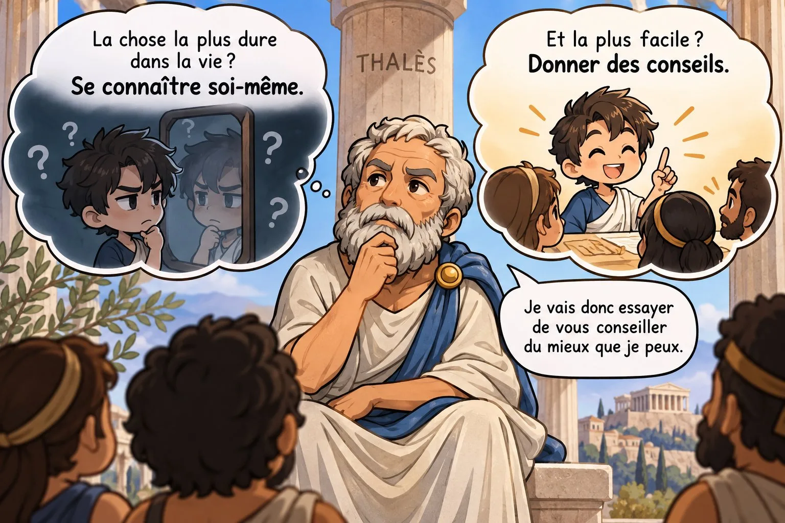 La chose la plus dure dans la vie, se connaître soi-même. La plus facile, donner des conseils.