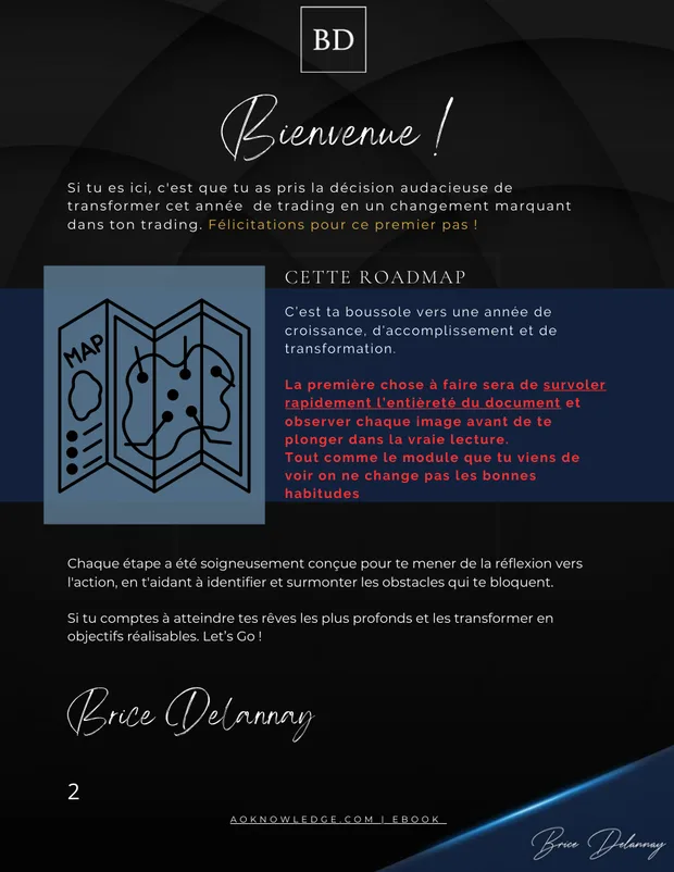Page 2 du workbook : le mode d’emploi