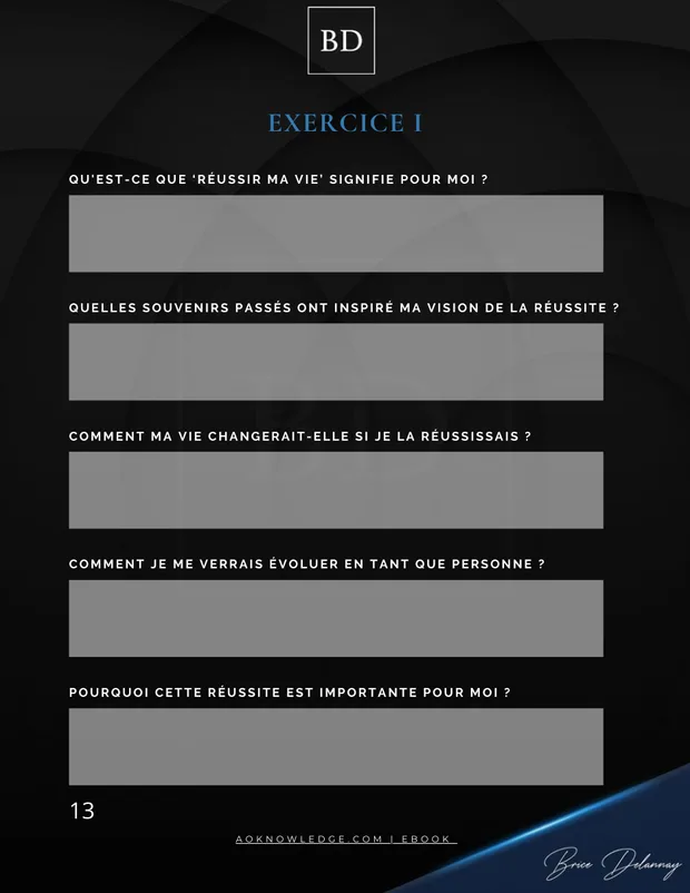 Page du workbook : exercice sur vos motivations